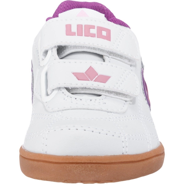 Kinder Lico Hallensportschuhe Bernie V mit Klettverschluss - Kinder - Weiss-Lila